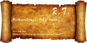 Rokosinyi Tünde névjegykártya